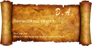 Derecskey Anett névjegykártya