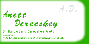 anett derecskey business card